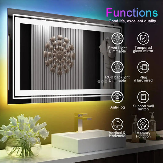 Frameless LED Bathroom Mirror – Fogless Modern Design | Replace