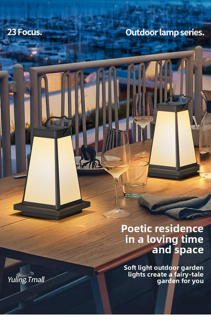 New Outdoor Waterproof Solar Garden Lawn Lamp Camping Balcony Garden Decoration Ambient Light Outdoor Dining-Table Portable Lamp