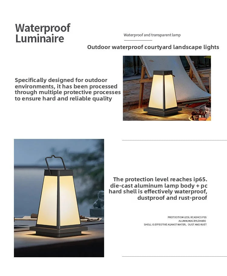 New Outdoor Waterproof Solar Garden Lawn Lamp Camping Balcony Garden Decoration Ambient Light Outdoor Dining-Table Portable Lamp