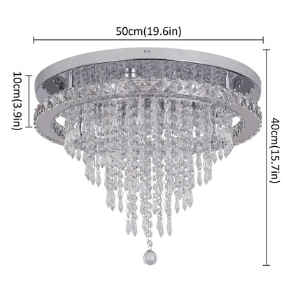 Luxury Crystal LED Ceiling Lamp with Remote Dimming and Dual Color Modes