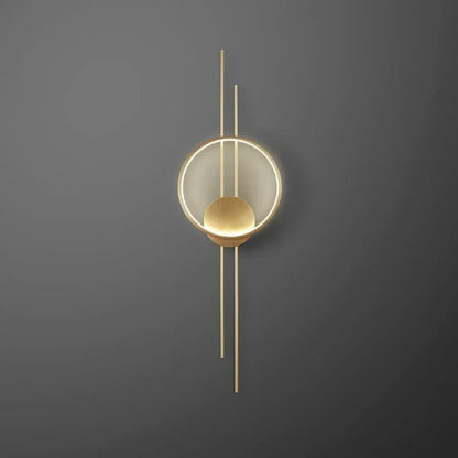 Modern Minimalist Copper LED Wall Lamp, Bedside Living Room Background Wall, Foyer, Aisle Atmosphere Decoration Wall Lamp