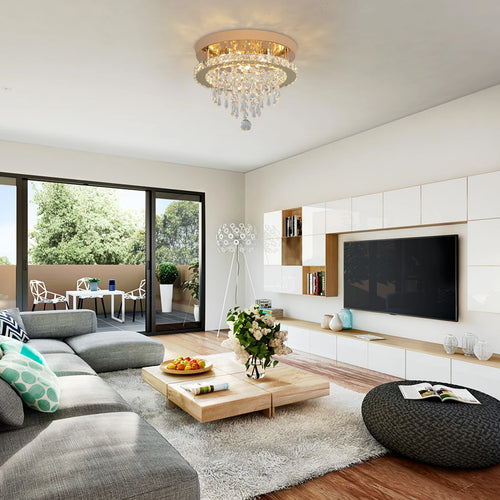 VETRULUS Gold Crystal LED Chandelier – Luxury Modern Ceiling Light