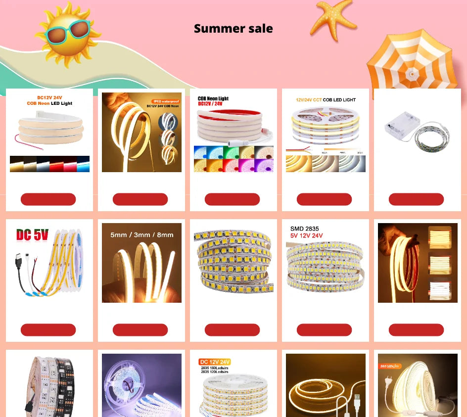 Neon Strip Light 12V 24V Dimmable 320 LEDs