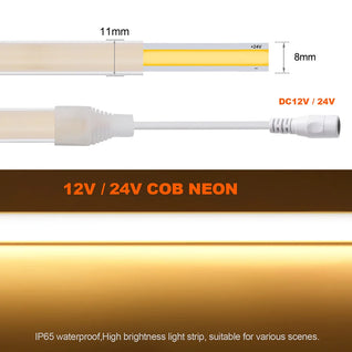 IP68 COB LED Neon Strip – 320 LEDs/m Waterproof Linear Light