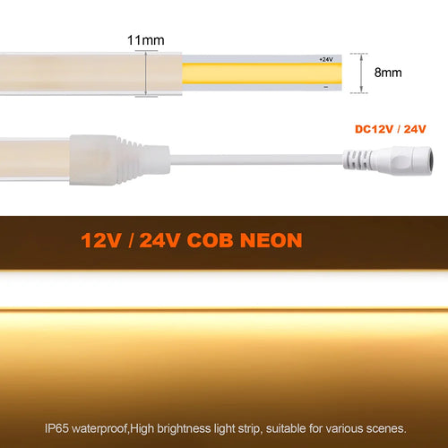 IP68 COB LED Neon Strip – 320 LEDs/m Waterproof Linear Light