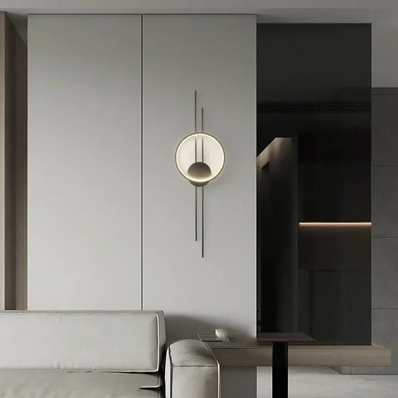 Modern Minimalist Copper LED Wall Lamp, Bedside Living Room Background Wall, Foyer, Aisle Atmosphere Decoration Wall Lamp