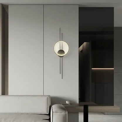 Modern Minimalist Copper LED Wall Lamp, Bedside Living Room Background Wall, Foyer, Aisle Atmosphere Decoration Wall Lamp