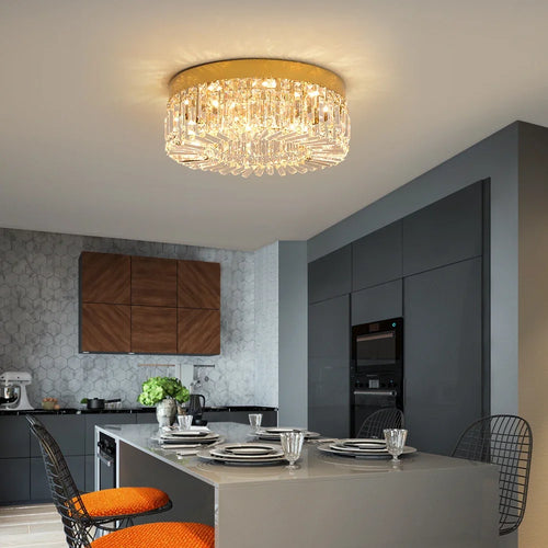 Gold Luxury Crystal Ceiling Lamp Living Room Modern Chandeliers Decoration LED Ceiling Lights Lighting Fixture Diameter 40/50cm