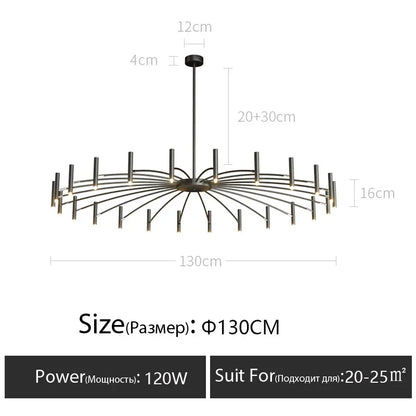 Modern Black Metal Ceiling Spotlight Chandelier