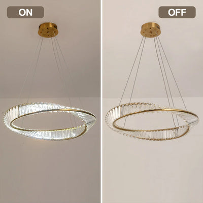 Ring Led Hanging Light Pendant Lamp Luxury Gold Copper New Chandelier Lustre Ceiling Lamp Living Dining Room Home Decor Fixture| Upload