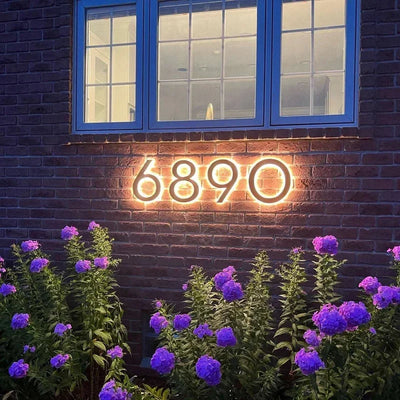 Custom LED House Number Light – 3D Stainless Steel Waterproof Sign