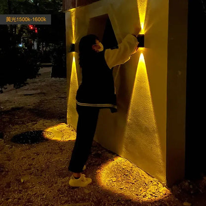 Outdoor Solar Lights Sunlight Garden Fence Outdoor Solar Lights Solar Stair Lights Up and Down Courtyard Street Modern Wall Lamps