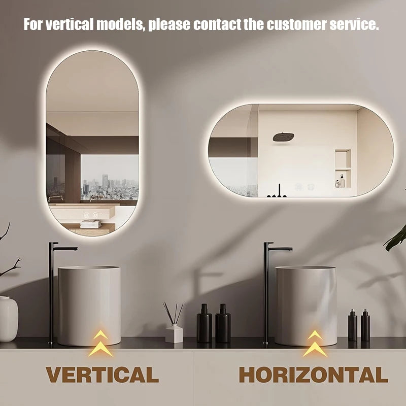 LED Bathroom Mirror with Lights, Anti-Fog, Dimmable, Bluetooth speaker, Lighted Bathroom Vanity Mirror for Wall