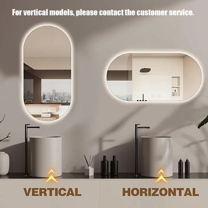 LED Bathroom Mirror with Lights, Anti-Fog, Dimmable, Bluetooth speaker, Lighted Bathroom Vanity Mirror for Wall