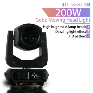 200W LED Gobo Moving Head Light – DMX Beam & Pattern Stage Projector