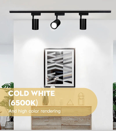 LED COB Track Light Set – Adjustable Spotlight Rail System