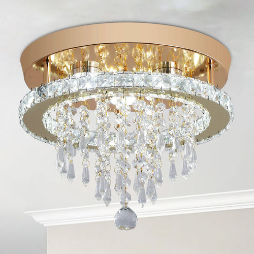 VETRULUS Gold Crystal LED Chandelier – Luxury Modern Ceiling Light