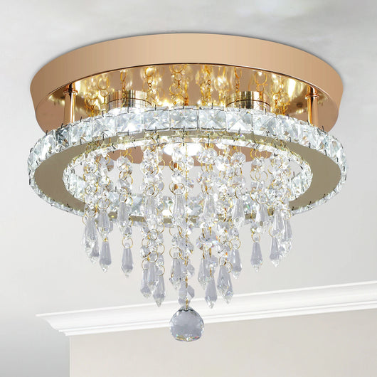 VETRULUS Gold Crystal LED Chandelier – Luxury Modern Ceiling Light