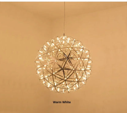 Modern Brief Loft Spark Ball LED Chandelier Fixture Firework Ball Stainless Steel Pendant Lamp for Home Decor Lighting 110-240V