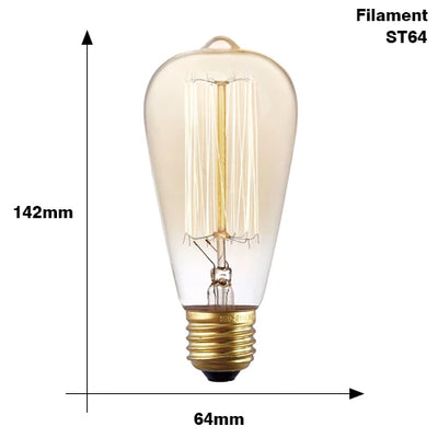 Vintage Edison LED Filament Bulb – E27 Dimmable Retro Light