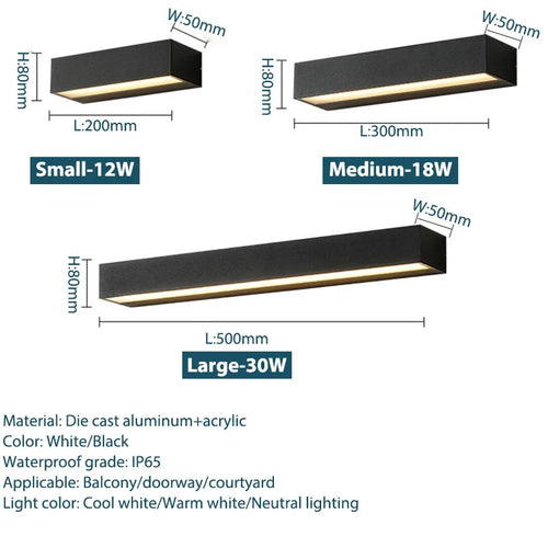 IISINUO IP65 LED Outdoor Wall Sconce – Modern Weatherproof Light