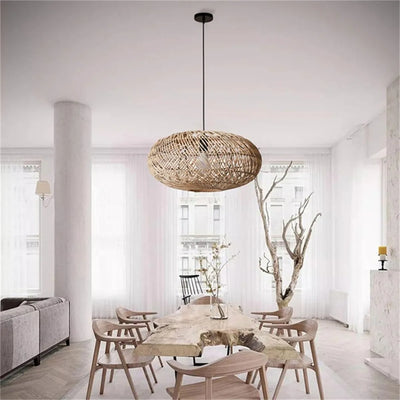 40cm Handcrafted Rattan Pendant Light – Natural Wicker Ceiling Lamp