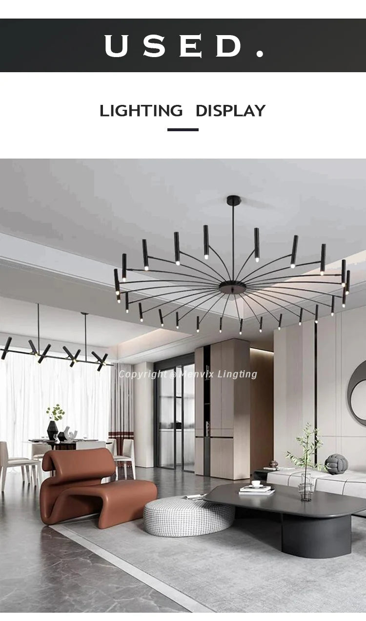 Modern Dimmable LED Chandelier with High-Lumen Illumination