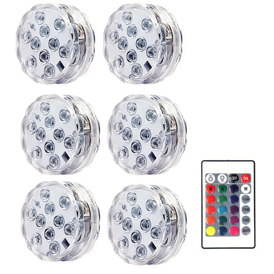 Submersible Led Lights With Remote Battery Operated Underwater Pond Bathtub Hot Tub Spa Swimming Pool Fountain Vases Fish Tank