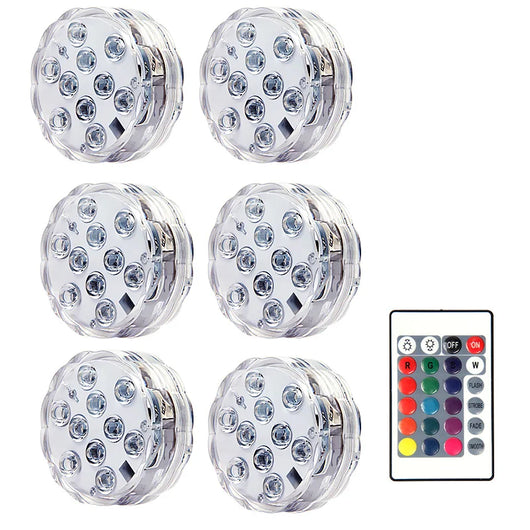 Submersible Led Lights With Remote Battery Operated Underwater Pond Bathtub Hot Tub Spa Swimming Pool Fountain Vases Fish Tank