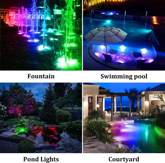 Solar Underwater RGB Light – IP65 Waterproof LED Spotlight