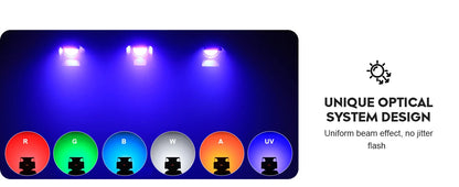 200W 6-in-1 RGBWA+UV COB Par Lights
