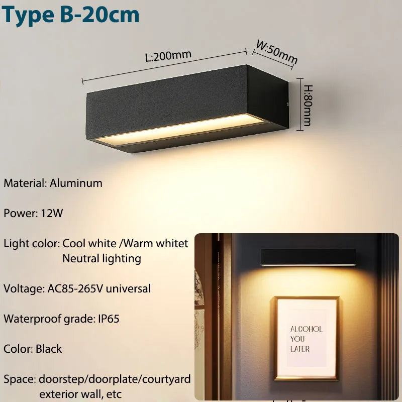 IISINUO Modern IP65 LED Outdoor Wall Sconce for Durable Weatherproof Lighting