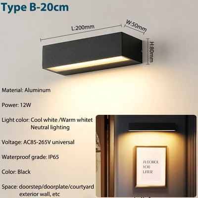 IISINUO IP65 LED Outdoor Wall Sconce – Modern Weatherproof Light