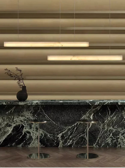 Simple Natural Marble Rectangle Chandelier