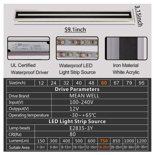 Modern LED Outdoor Wall Sconce – IP67 Frosted Acrylic Light