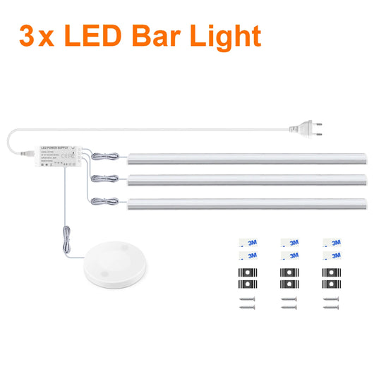 Touch Sensor LED Cabinet Light – Dimmable Under Cabinet &amp; Wardrobe Lighting