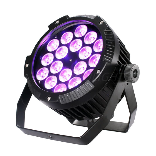 IP65 Waterproof Stage Effect Aluminum Led Par 18x18W RGBWA UV 6in1 DMX512 Outdoor Down Light DJ Equipment Disco Wash No Noise