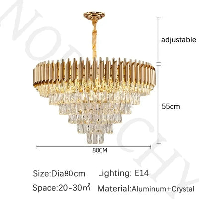 Luxury Modern Crystal Ceiling Chandelier E14 LED Pendant Lamp for Living Room Dining Room Bedroom Gold Black Home Decor Lighting