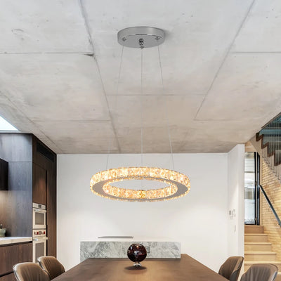Ring Led Hanging Light Pendant Lamp Luxury Gold Copper New Chandelier Lustre Ceiling Lamp Living Dining Room Home Decor Fixture| Upload