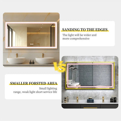 Fogless LED Bathroom Mirror – Modern Aluminum Frame