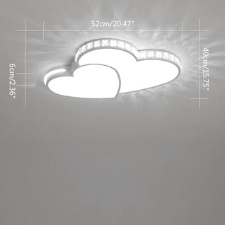 Heart-Shaped LED Ceiling Light – Modern Crystal Design