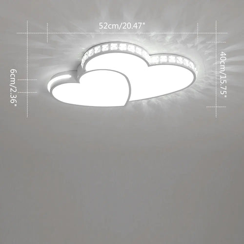 Heart-Shaped LED Ceiling Light – Modern Crystal Design