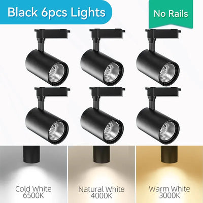 LED COB Track Light Set – Adjustable Spotlight Rail System