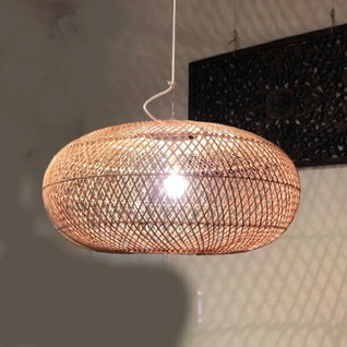 40cm Handcrafted Rattan Pendant Light – Natural Wicker Ceiling Lamp