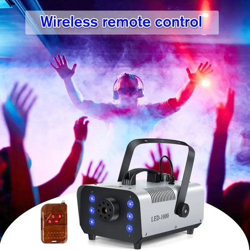 1000W Fog Machine with Wireless Remote & RGB LED Lights