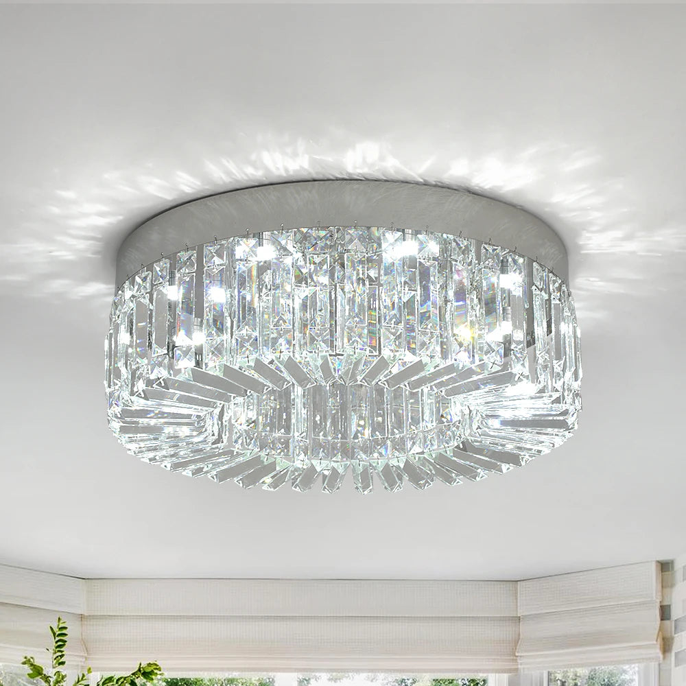 Crystal LED Ceiling Lamp – Adjustable Light Modes, Modern Design