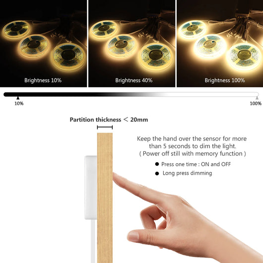 COB LED Strip Wall Light – Touch Dimmable Up & Down Lighting