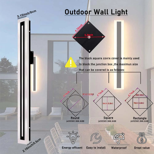 Modern LED Outdoor Wall Sconce – IP67 Frosted Acrylic Light