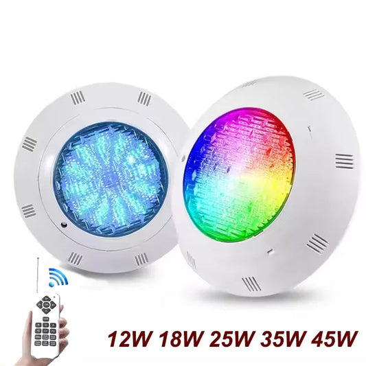 LED Underwater Swimming Pool Lights RGB Color Changing AC12V 12W 18W 25W 35W 45W IP68 Waterproof Lamp with Remote Controller