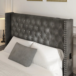 Queen Size Upholstered Platform Bed